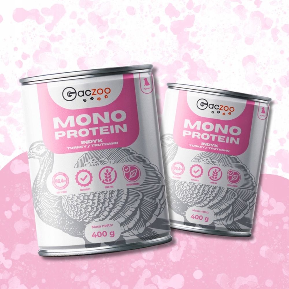 Gaczoo MONO Protein Puppy karma mokra dla szczeniąt Indyk 400g